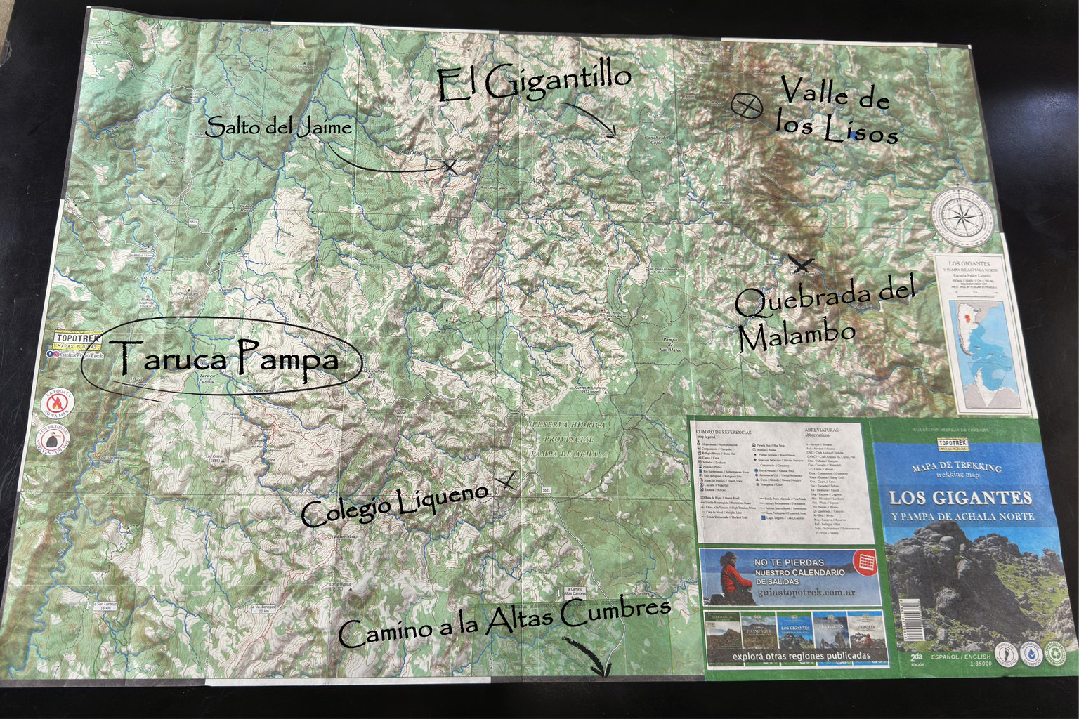 Mapa de Trekking de Los Gigantes