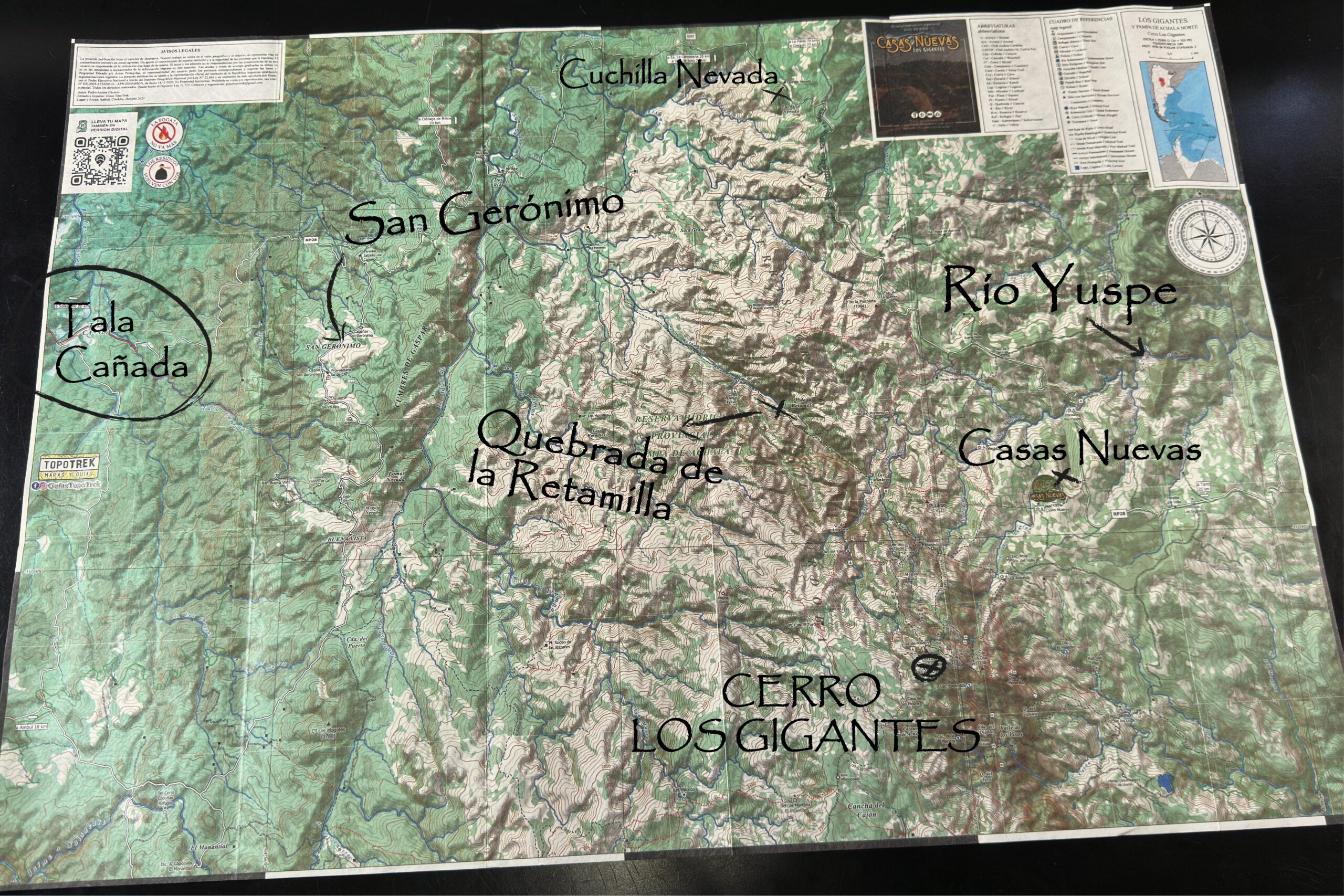 Mapa de Trekking de Los Gigantes