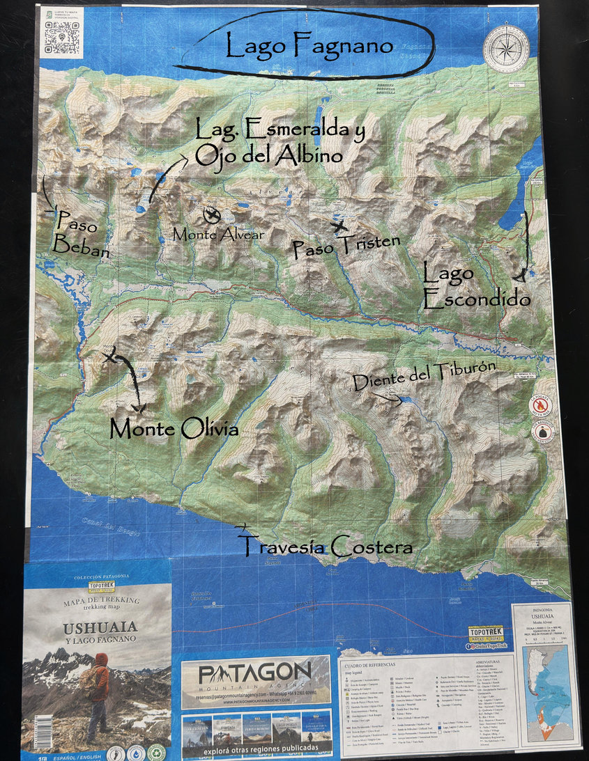 Mapa de Trekking Ushuaia