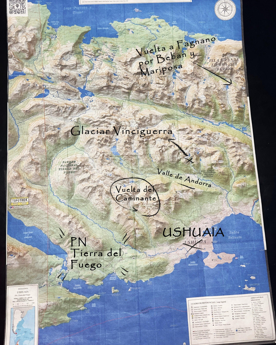 Mapa de Trekking Ushuaia