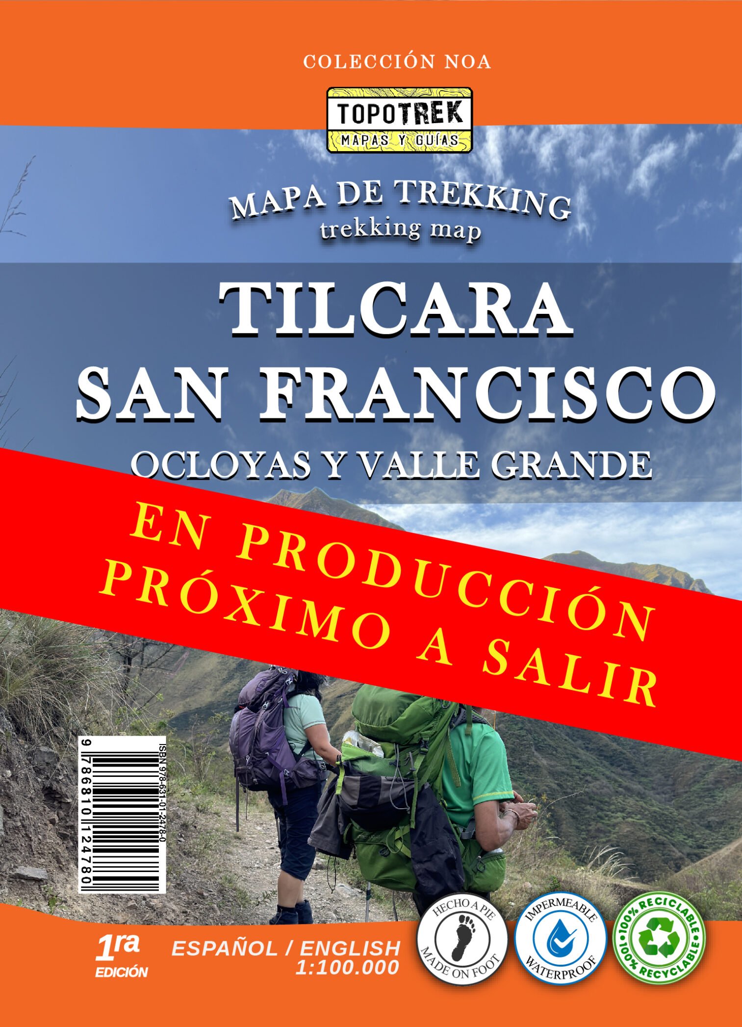 Mapa de Trekking Jujuy. Tilcara a San Francisco, Ocloyas y Valle Grande. PN Calilegua